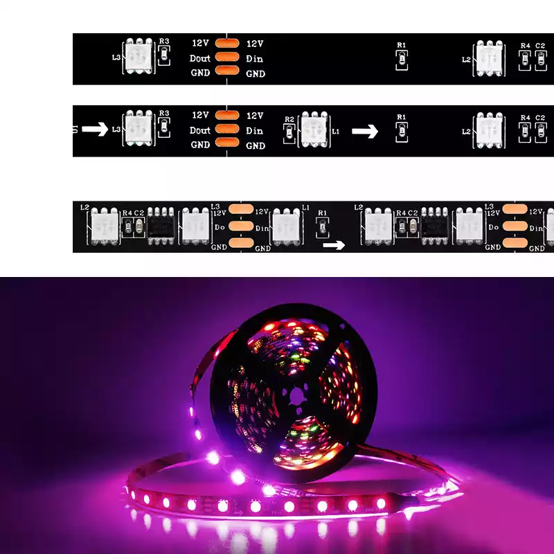 led strips lights with ws2811 non waterproof ip20 mshled