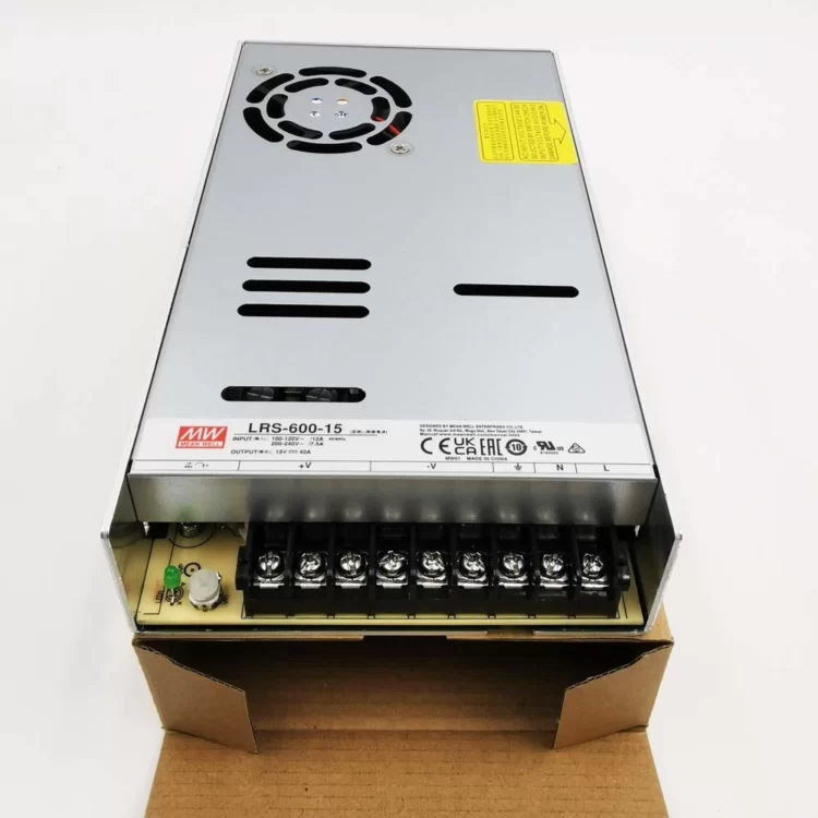 mean well lrs 600 12 power supply, ac dc, 600w, 12v, 50a, enclosed, lrs 600 series